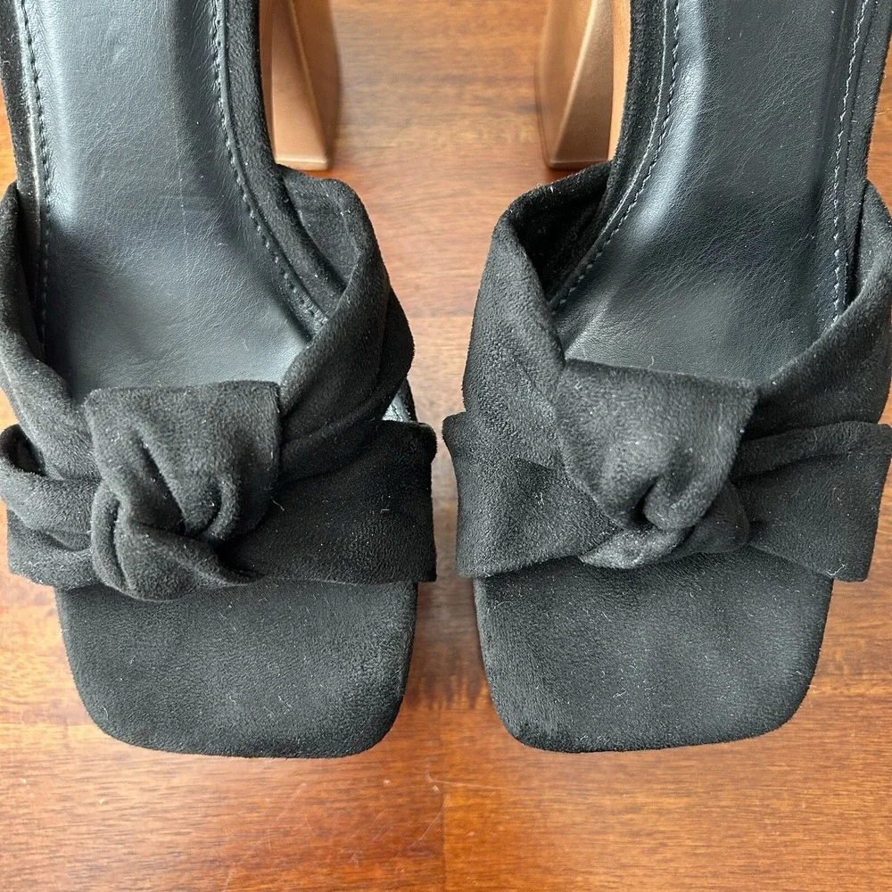 Cool Planet by Steve Madden Jilly black retro platform ankle strap sandals 8.5